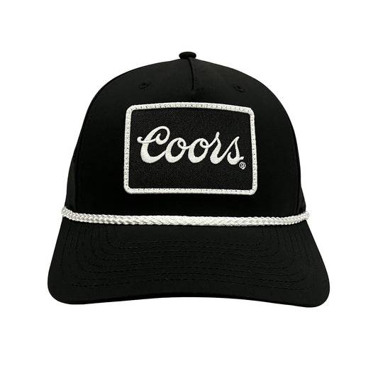 Black 5-Panel Rope Cap